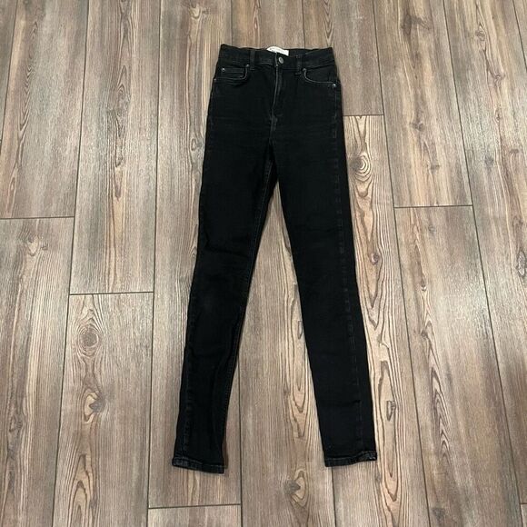 Reformation Jeans Women's Size 24 Black Harper‎ High Rise Skinny Denim - Picture 3 of 8